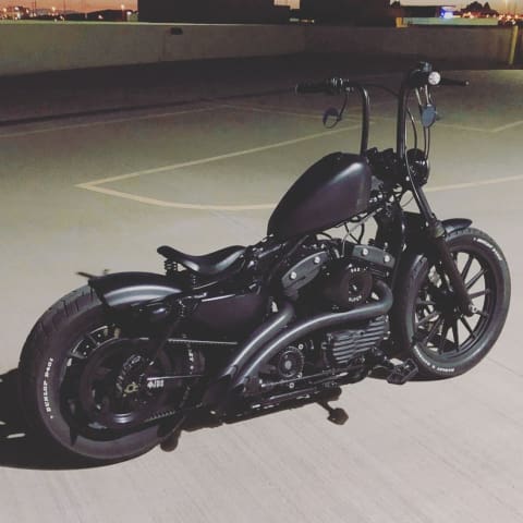 Midget Gimp handlebars by Nash Motorcycle Company on a Sportster